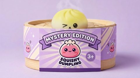 Mystery Dumpling Squishy Viral-Trend im Bambus-Dämpfkörbchen