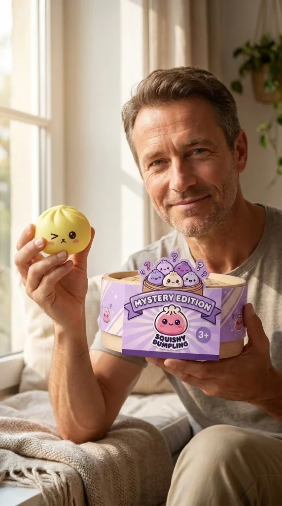Mystery Dumpling Squishy Viral-Trend mit seiner Box