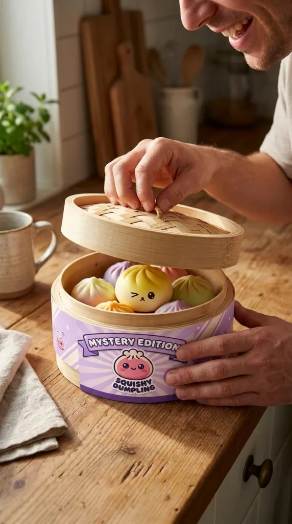 Mystery Dumpling Squishy Viral-Trend beim Auspacken