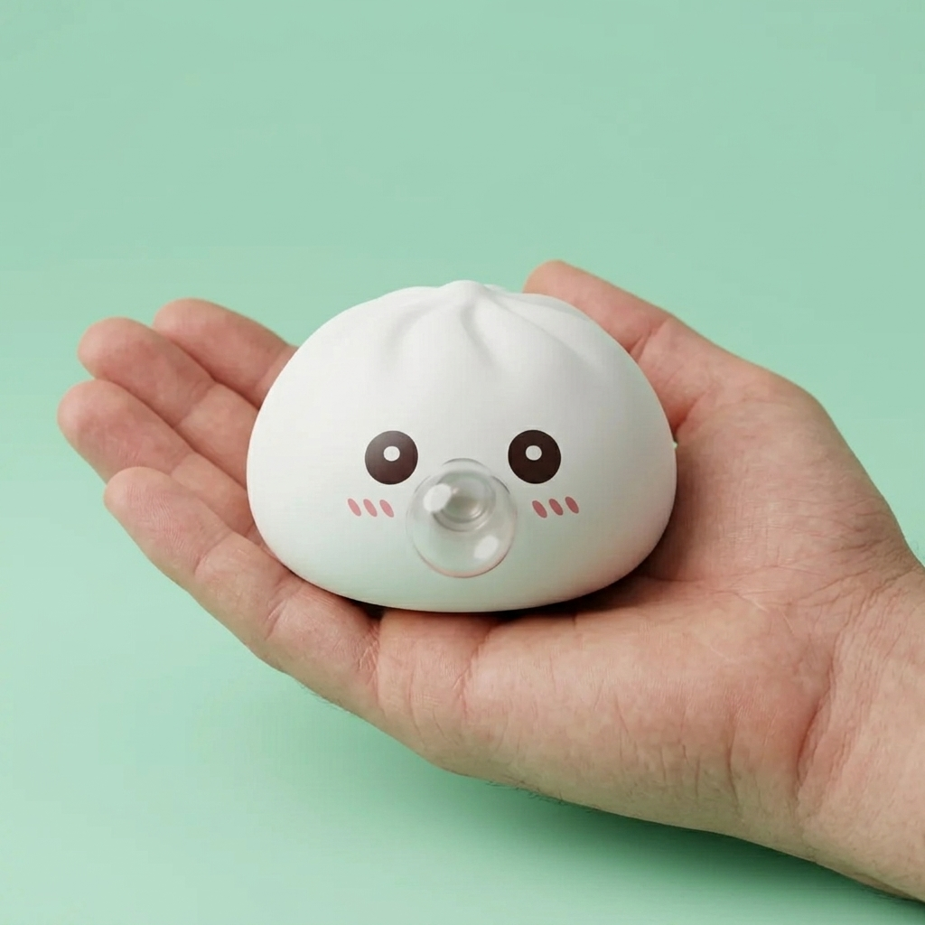 Giant Dumpling Squishy Wolke Weiß in der Hand gehalten, echte Größe