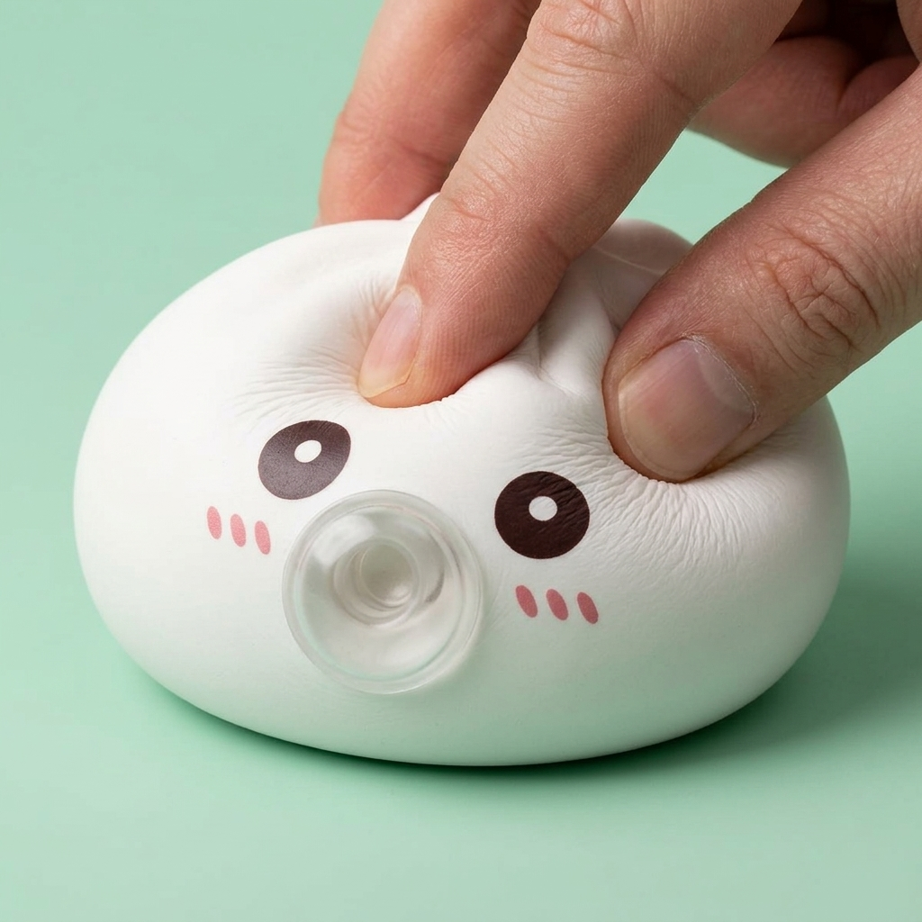 Giant Dumpling Squishy Wolke Weiß — slow-rise Effekt, der Schaum federt langsam zurück