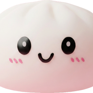 Dumpling Squishy Schneeweiß mit Bambuskörbchen beim Drücken, weiches Material