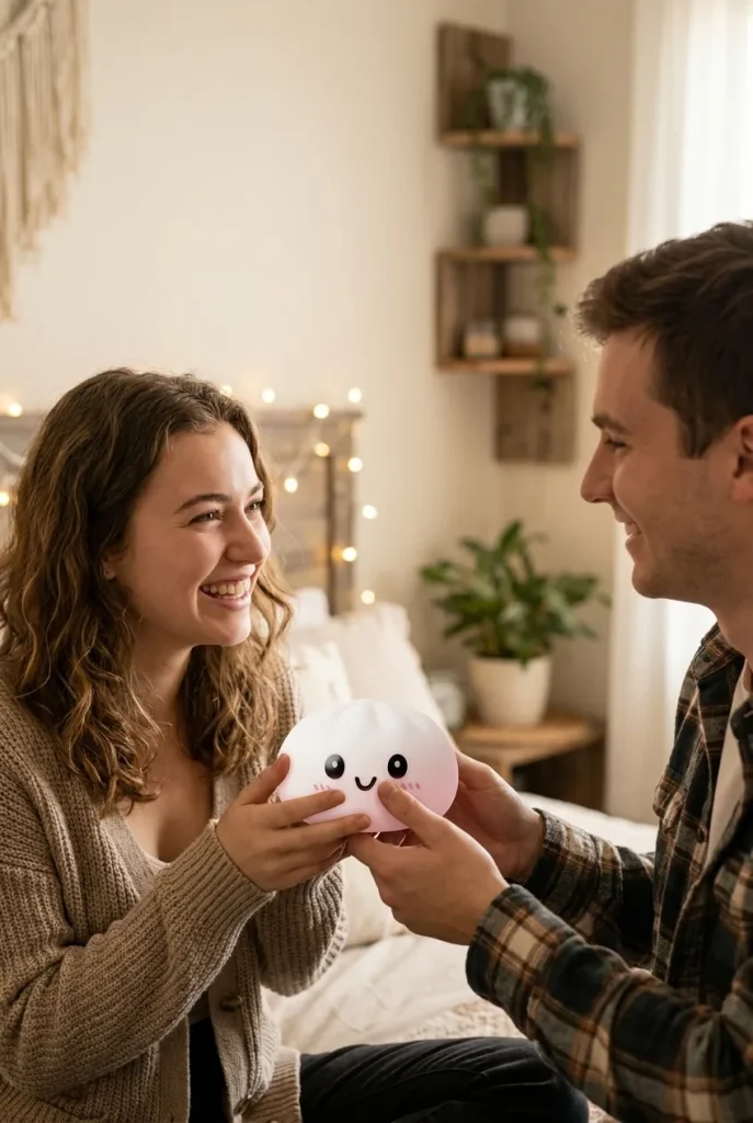 Dumpling Squishy Schneeweiß mit Bambuskörbchen als Geschenkidee