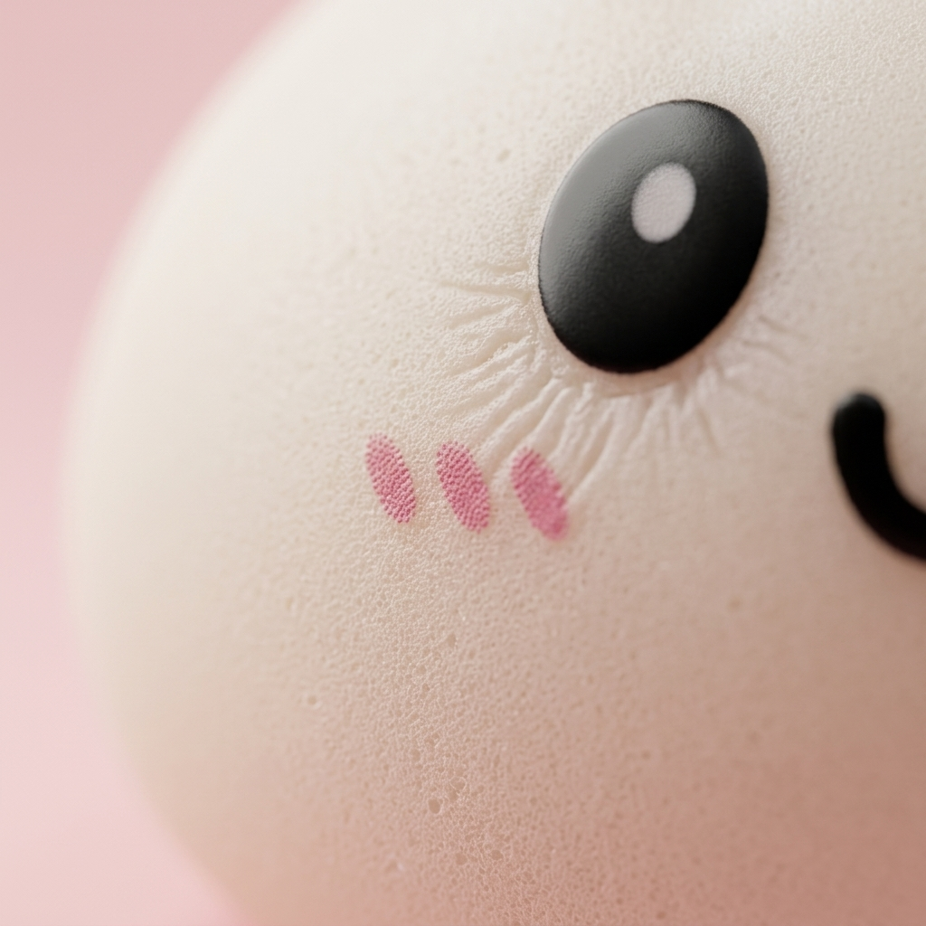 Dumpling Squishy Schneeweiß mit Bambuskörbchen — Makro-Nahaufnahme der Textur