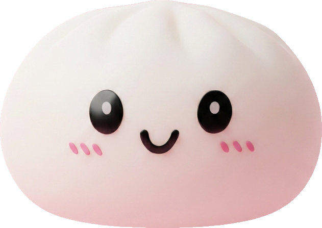 Dumpling Squishy Schneeweiß mit Bambuskörbchen beim Drücken, weiches Material