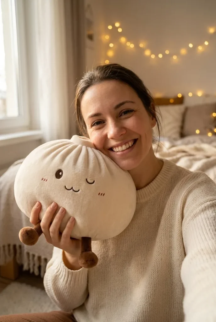 Dumplings Squishy Toy Weiß XXL im Alltag