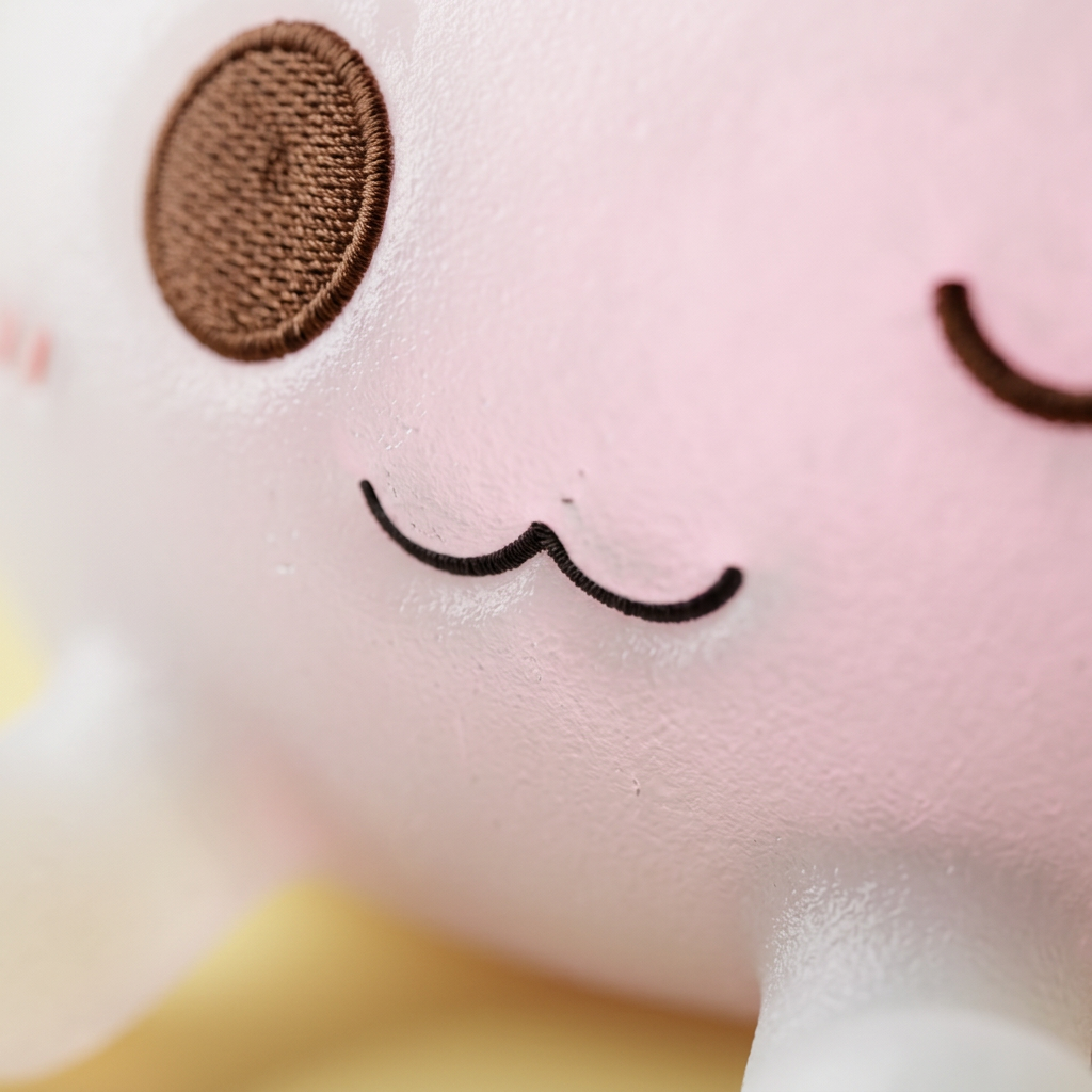 Dumplings Squishy Toy Weiß XXL — Makro-Nahaufnahme der Textur