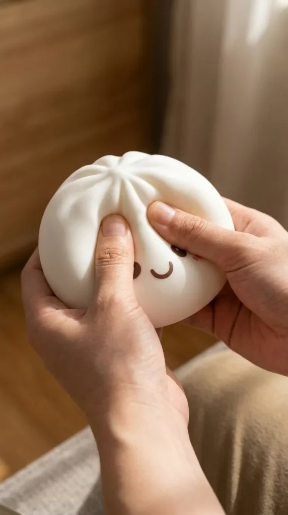 Dumpling Squishy Nachtlicht Weiß Mondlicht beim Drücken