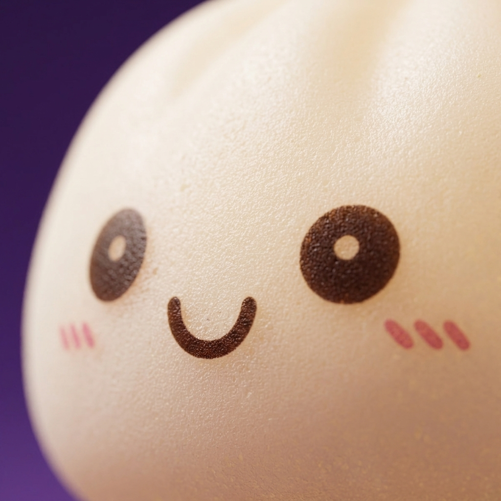 Dumpling Squishy Nachtlicht Weiß Mondlicht — Makro-Nahaufnahme der Textur