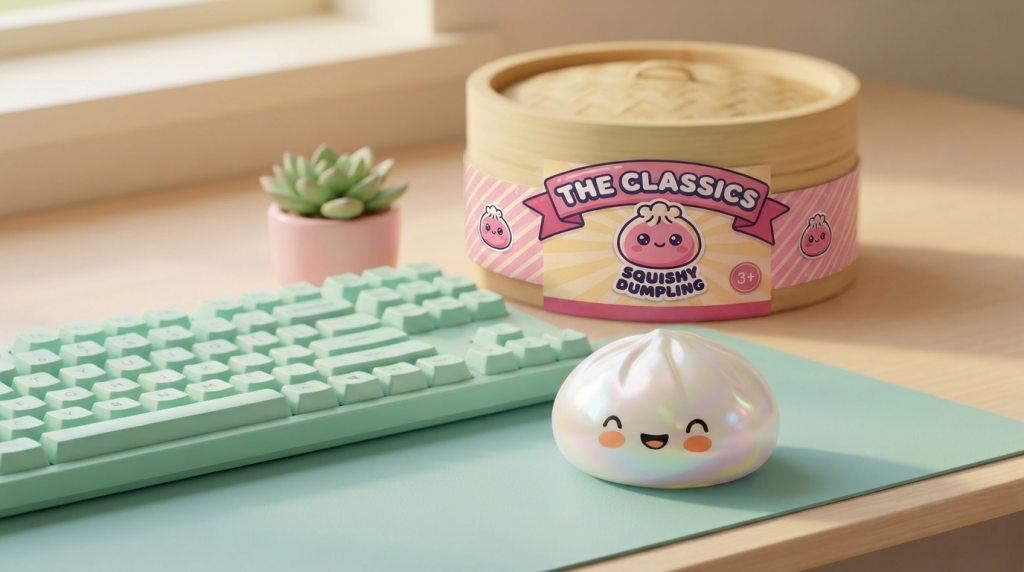 Dumpling Squishy Weiß Wolke in seiner kawaii Umgebung