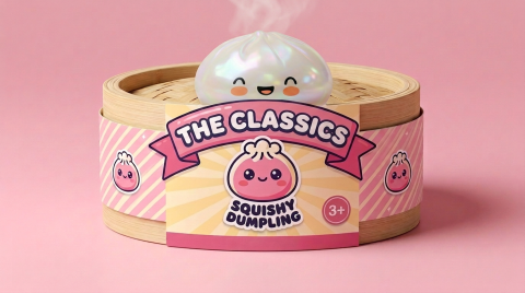 Dumpling Squishy Weiß Wolke im Bambus-Dämpfkörbchen