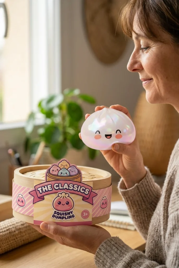 Dumpling Squishy Weiß Wolke mit seiner Box