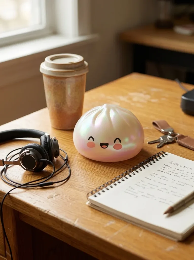Dumpling Squishy Weiß Wolke auf dem Schreibtisch