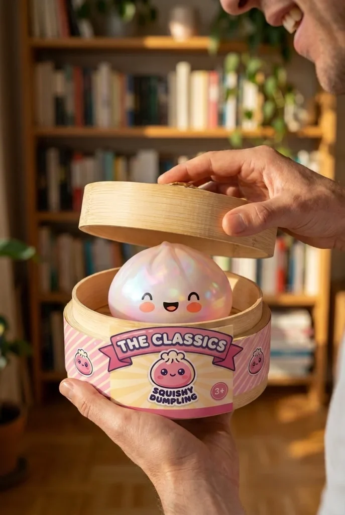 Dumpling Squishy Weiß Wolke beim Auspacken