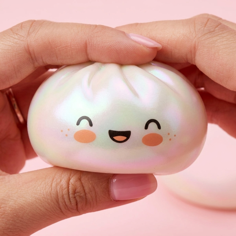 Dumpling Squishy Weiß Wolke — slow-rise Effekt, der Schaum federt langsam zurück