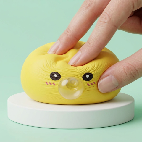 Jumbo Dumpling Squishy Gelb Riesig beim Drücken, weiches Material