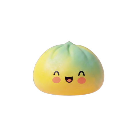 Squishy Dumpling Sunset Gelb beim Drücken, weiches Material