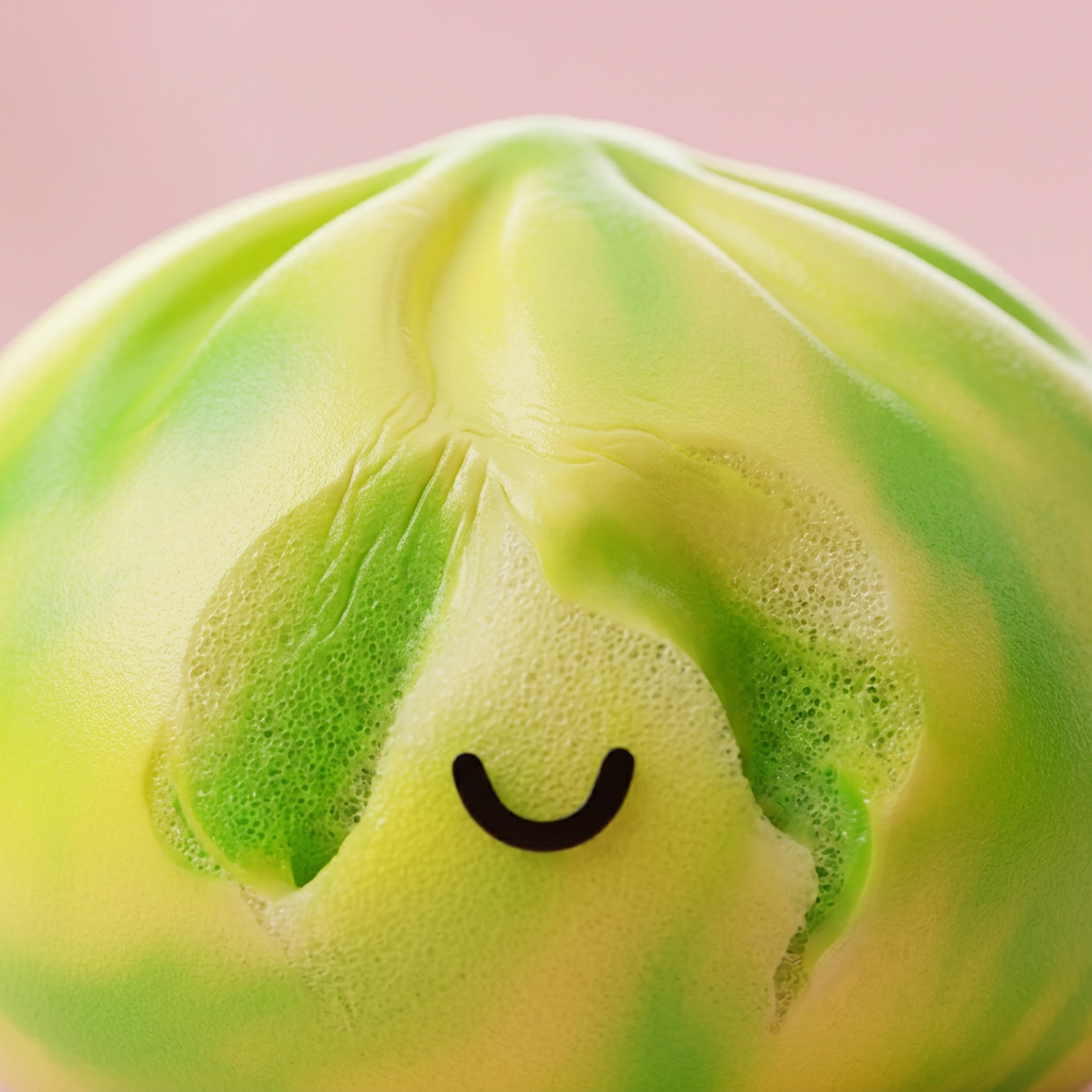 Dumpling Squishy Tie Dye Zitronengelb — Makro-Nahaufnahme der Textur