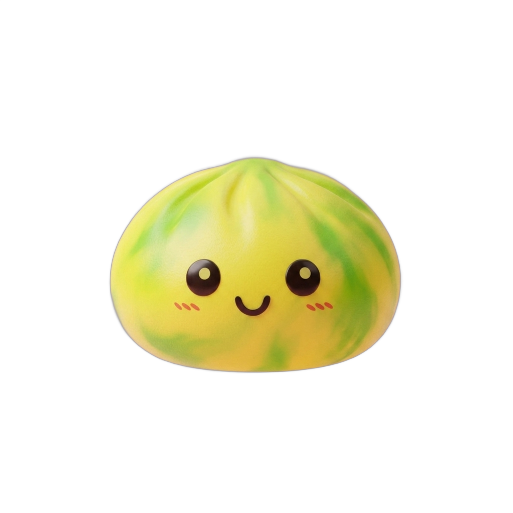 Dumpling Squishy Tie Dye Zitronengelb beim Drücken, weiches Material