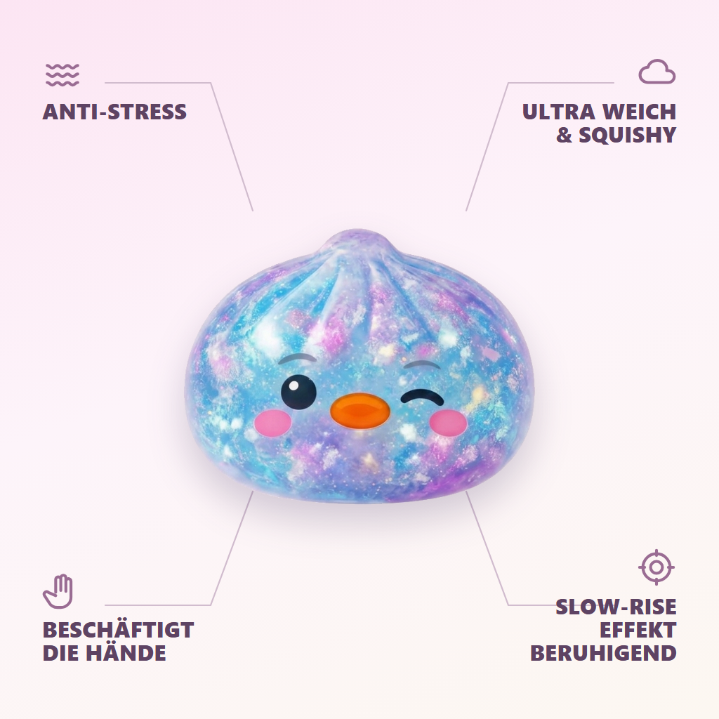 Dumpling Squishy Pinguin Blau Galaxy — seine Vorteile