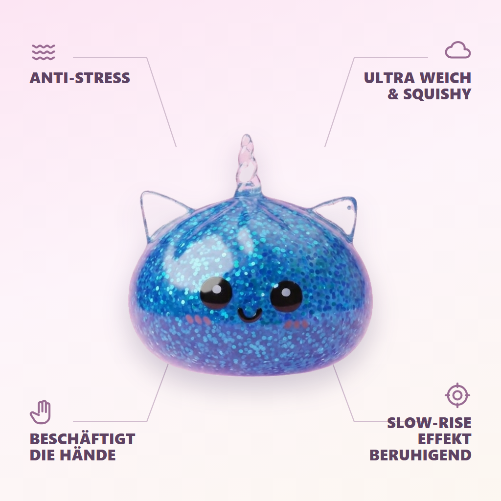 Dumpling Squishy Einhorn Glitter Blau — seine Vorteile