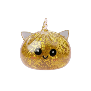 Einhorn Glitter Dumpling Squishy Gold beim Drücken, weiches Material