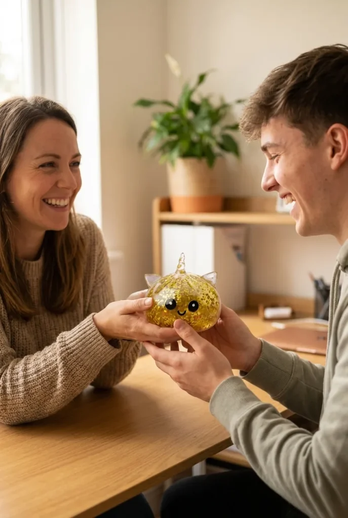 Einhorn Glitter Dumpling Squishy Gold als Geschenkidee