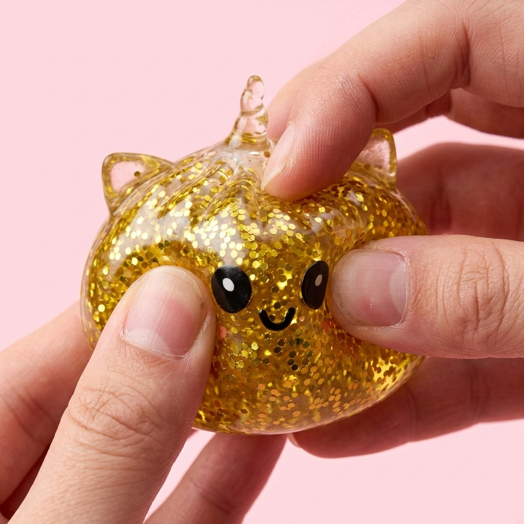 Einhorn Glitter Dumpling Squishy Gold — slow-rise Effekt, der Schaum federt langsam zurück