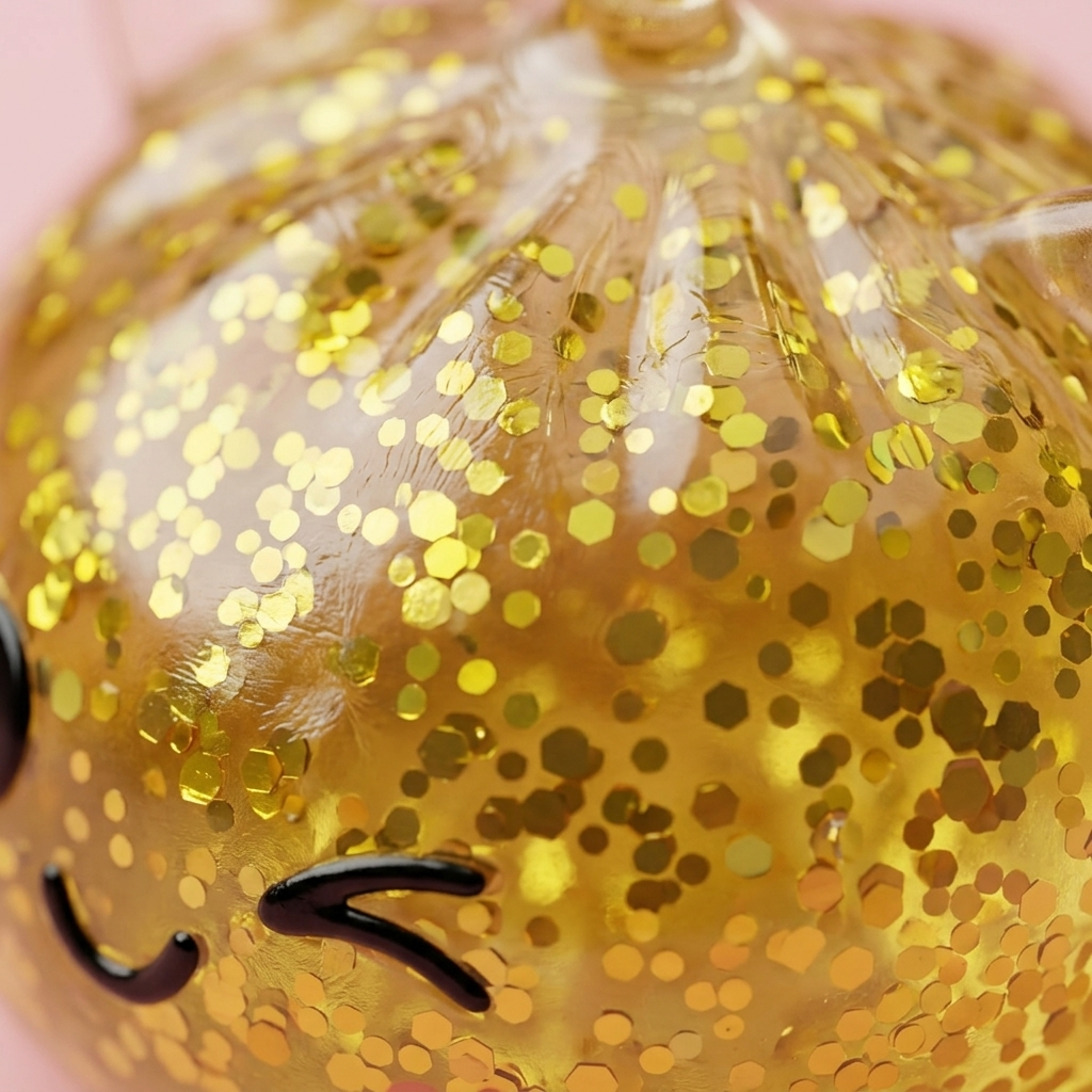 Einhorn Glitter Dumpling Squishy Gold — Makro-Nahaufnahme der Textur