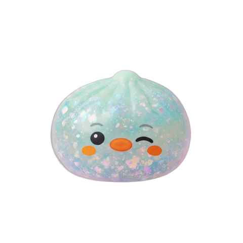 Dumpling Squishy Pinguin Mintgrün Frost beim Drücken, weiches Material