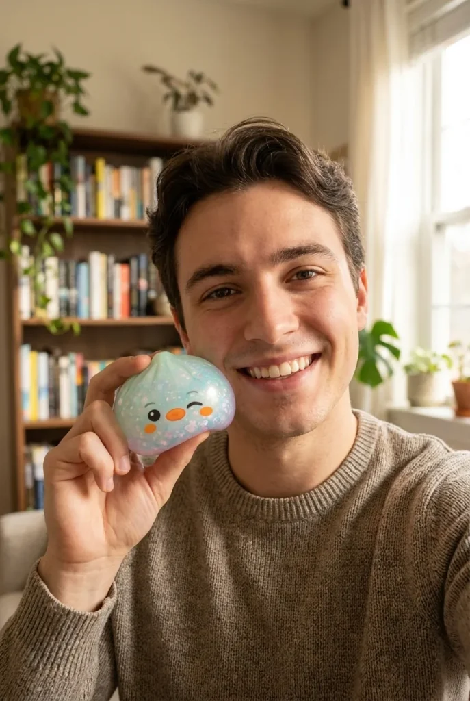 Dumpling Squishy Pinguin Mintgrün Frost im Alltag