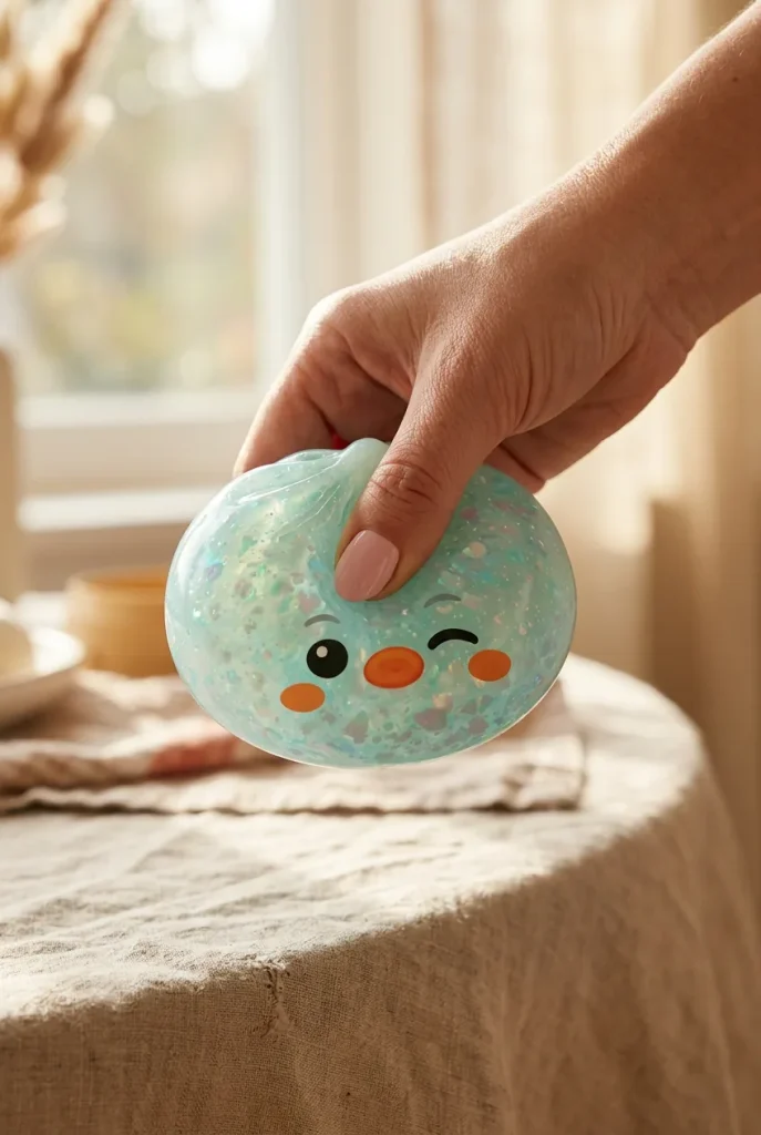 Dumpling Squishy Pinguin Mintgrün Frost beim Drücken