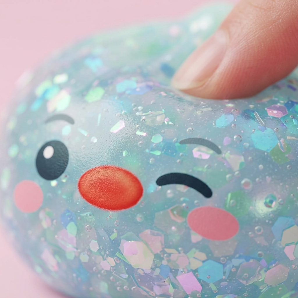 Dumpling Squishy Pinguin Mintgrün Frost — Makro-Nahaufnahme der Textur