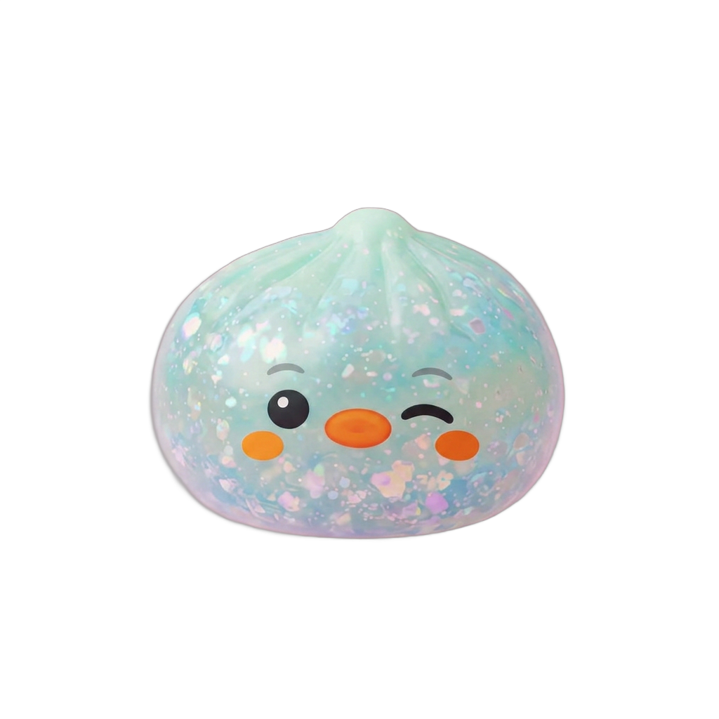 Dumpling Squishy Pinguin Mintgrün Frost beim Drücken, weiches Material