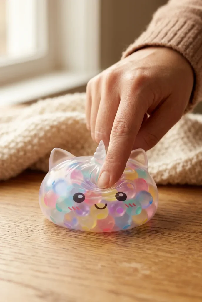 Squishy Dumpling Einhorn Bubble Pastell Multicolor beim Drücken