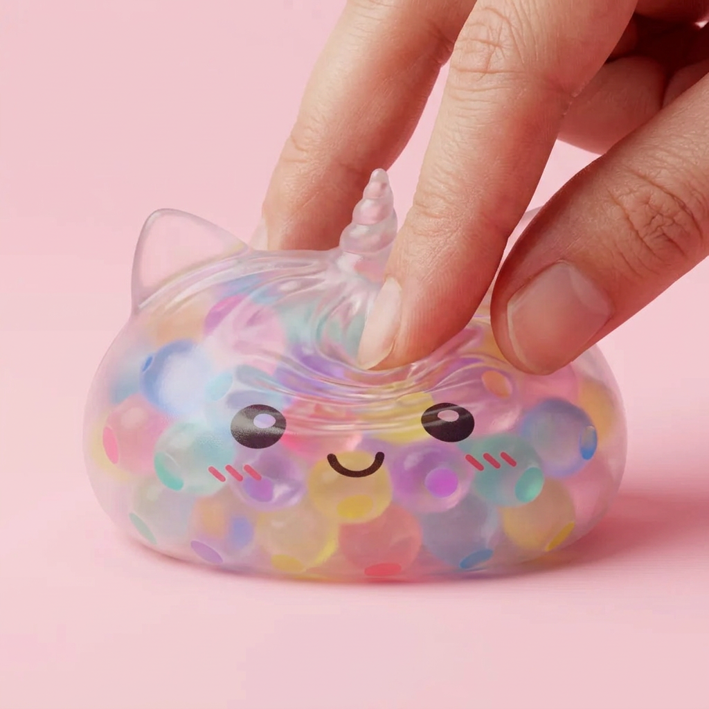 Squishy Dumpling Einhorn Bubble Pastell Multicolor beim Drücken, weiches Material