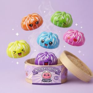 Squishy Dumpling Mystery Happy Faces Box beim Drücken, weiches Material