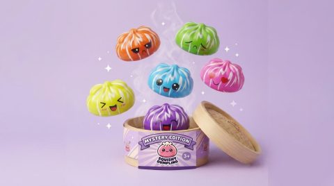 Squishy Dumpling Mystery Happy Faces Box beim Drücken, weiches Material