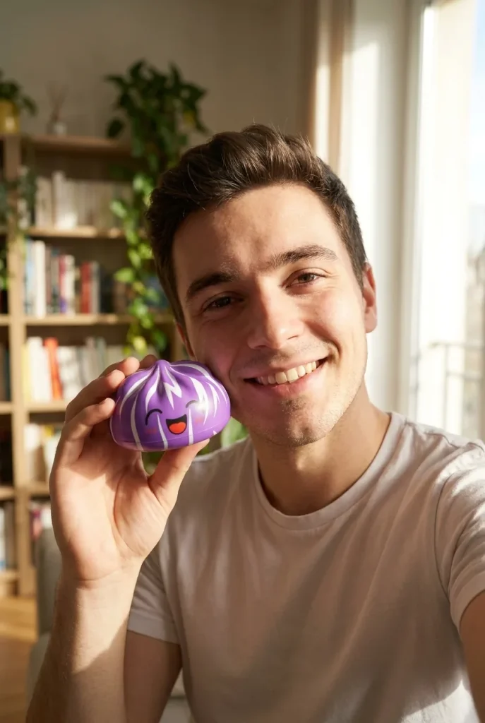 Squishy Dumpling Mystery Happy Faces Box im Alltag