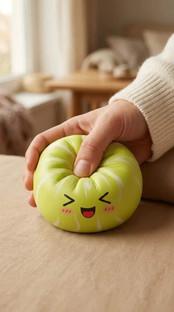 Squishy Dumpling Mystery Happy Faces Box beim Drücken