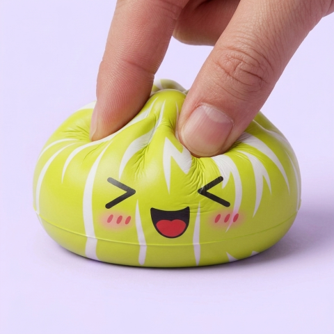 Squishy Dumpling Mystery Happy Faces Box beim Drücken, weiches Material