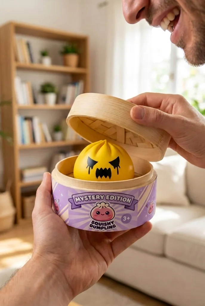 Dumpling Squishy Geist Mystery beim Auspacken