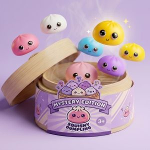 Dumpling Squishy Mystery Pop Großaugen beim Drücken, weiches Material