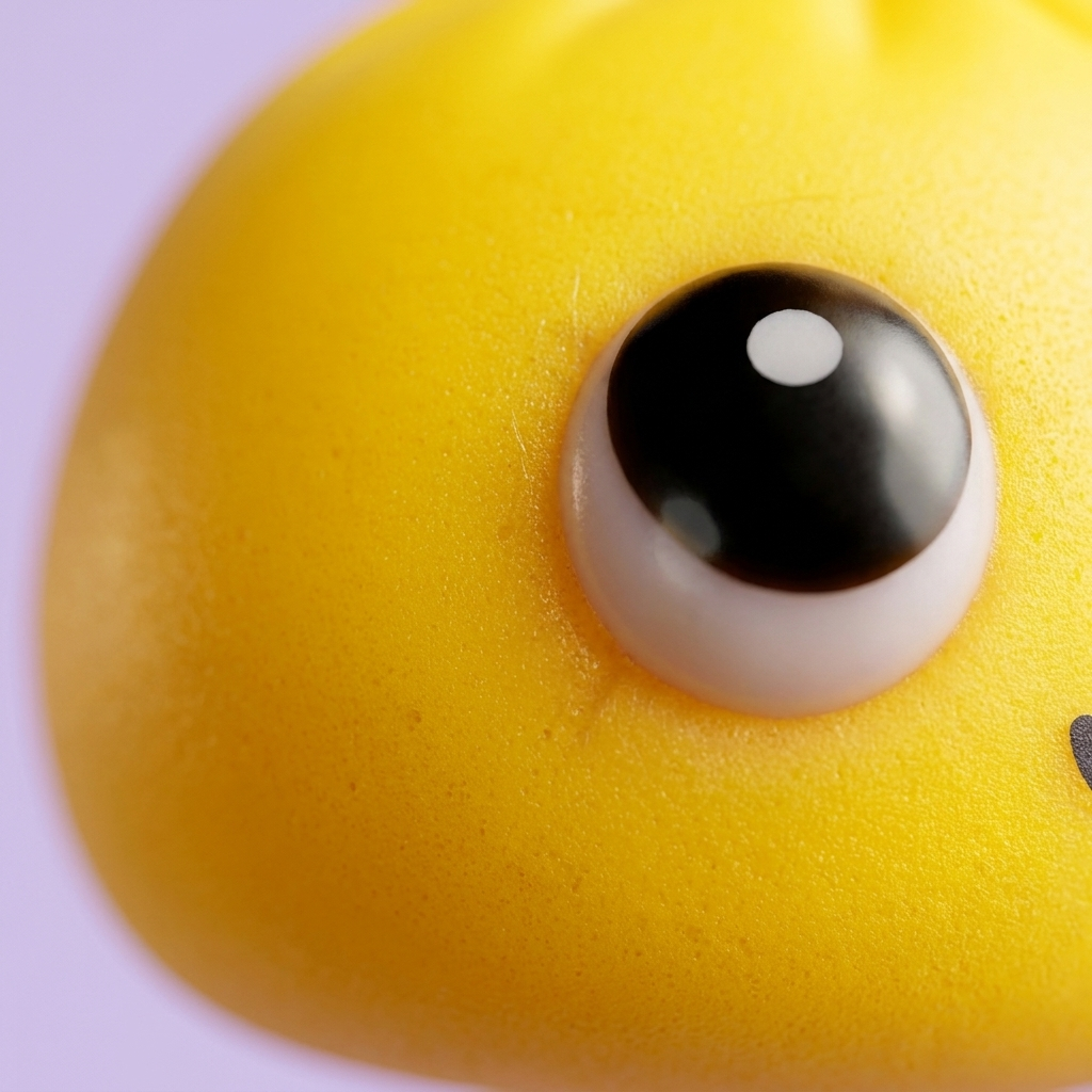 Dumpling Squishy Mystery Pop Großaugen — Makro-Nahaufnahme der Textur