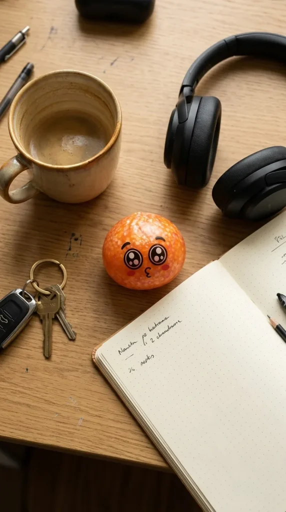 Squishy Dumpling Mystery Puppy Eyed Blindbox auf dem Schreibtisch