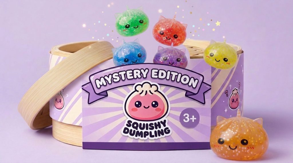 Squishy Dumpling Einhorn Mystery Glitter beim Drücken, weiches Material