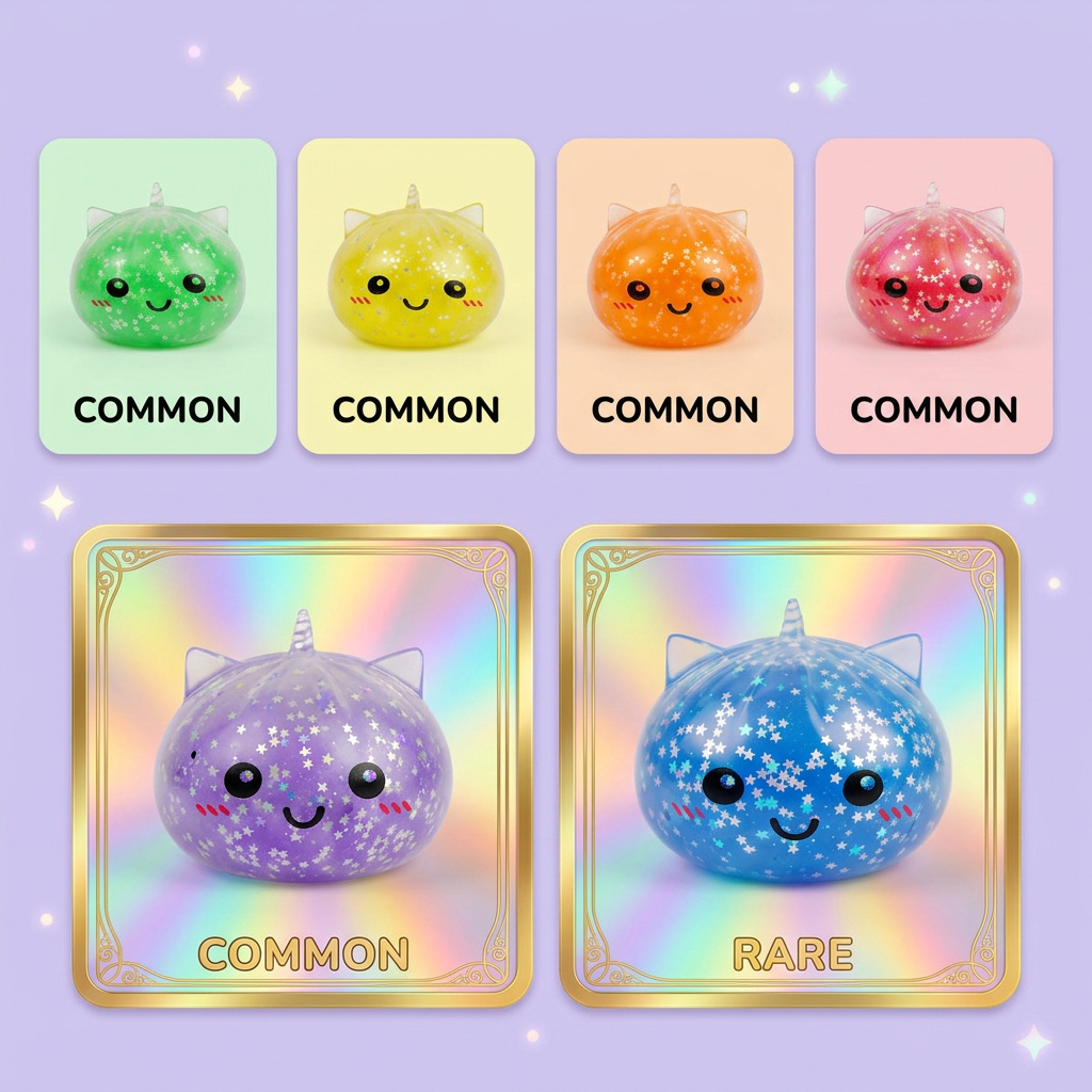 Squishy Dumpling Einhorn Mystery Glitter beim Drücken, weiches Material