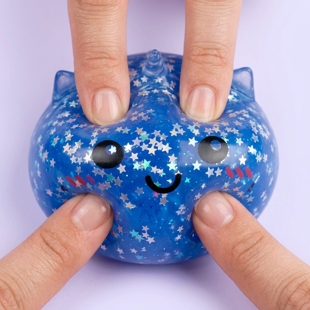 Squishy Dumpling Einhorn Mystery Glitter — slow-rise Effekt, der Schaum federt langsam zurück