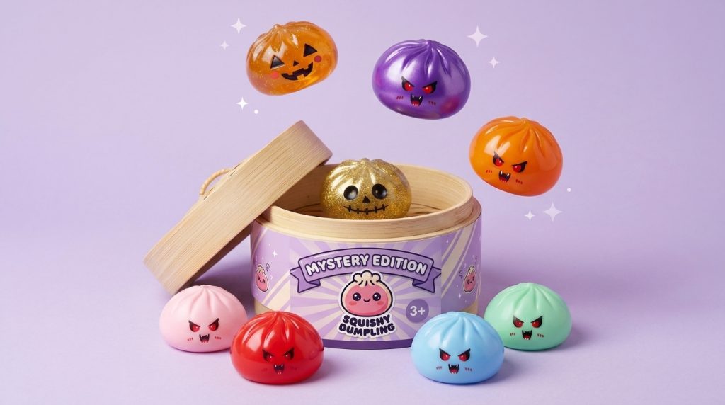 Squishy Dumpling Vampire Mystery Blutrot beim Drücken, weiches Material