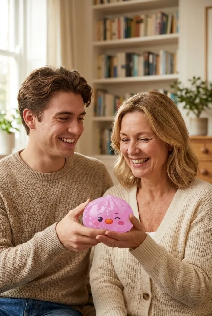 Penguin Dumpling Squishy Bonbonrosa als Geschenkidee